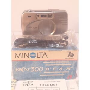 Minolta Vectis 300 APS Film Camera Lot Working + Parts Camera Manual & Box